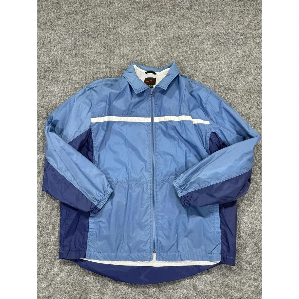 Vintage Nike Windbreaker Jacket Mens XL Blue Y2K Colorblock Full Zip Running‎